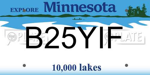 B25YIF Minnesota License Plate