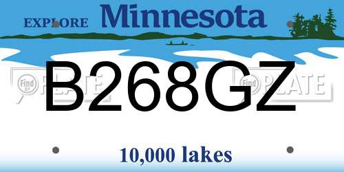 B268GZ Minnesota License Plate