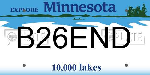 B26END Minnesota License Plate