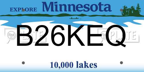 B26KEQ Minnesota License Plate