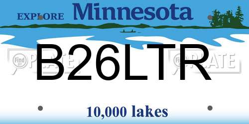 B26LTR Minnesota License Plate