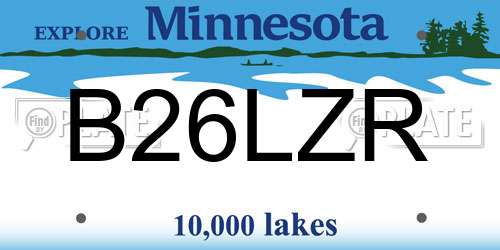 B26LZR Minnesota License Plate