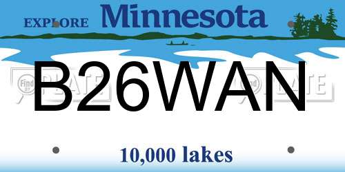 B26WAN Minnesota License Plate