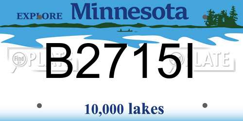 B2715I Minnesota License Plate