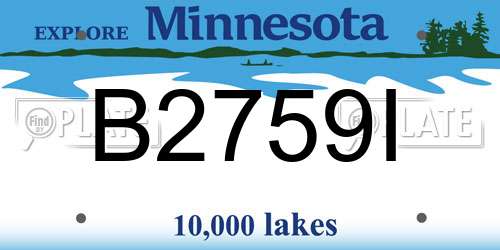 B2759I Minnesota License Plate