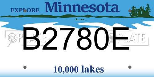 B2780E Minnesota License Plate