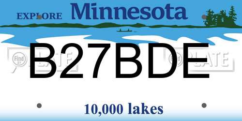B27BDE Minnesota License Plate