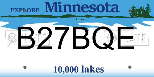 B27BQE Minnesota License Plate