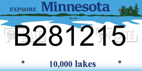 B281215 Minnesota License Plate