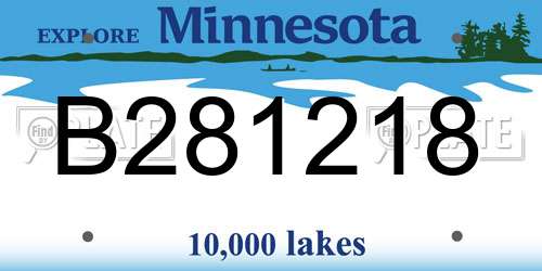 B281218 Minnesota License Plate