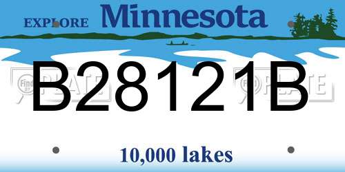 B28121B Minnesota License Plate