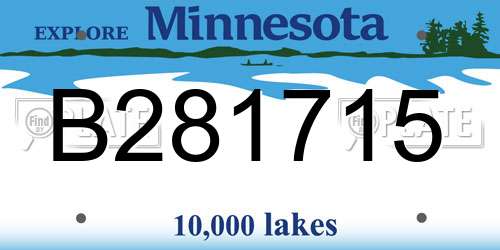 B281715 Minnesota License Plate