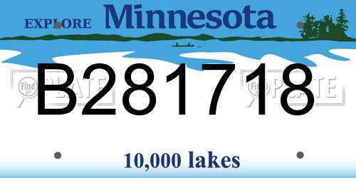 B281718 Minnesota License Plate