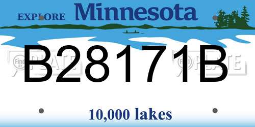 B28171B Minnesota License Plate