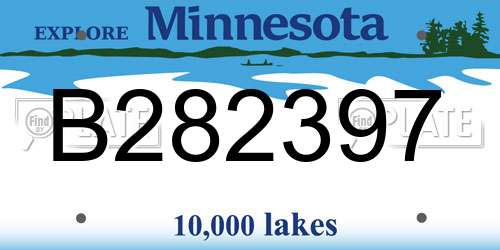 B282397 Minnesota License Plate