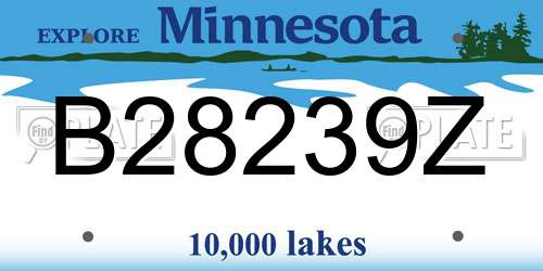 B28239Z Minnesota License Plate