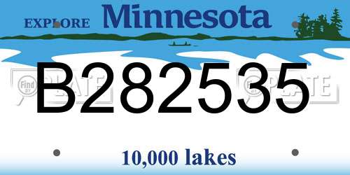 B282535 Minnesota License Plate