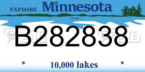 B282838 Minnesota License Plate