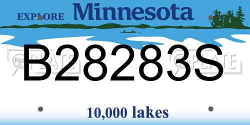B28283S Minnesota License Plate