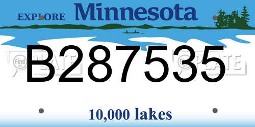 B287535 Minnesota License Plate