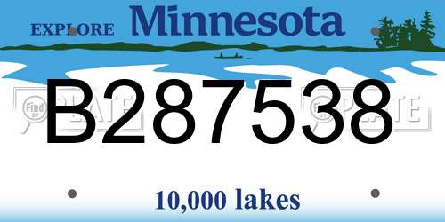 B287538 Minnesota License Plate