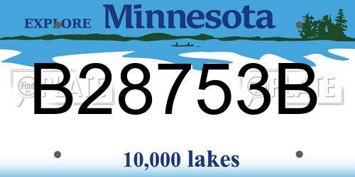 B28753B Minnesota License Plate