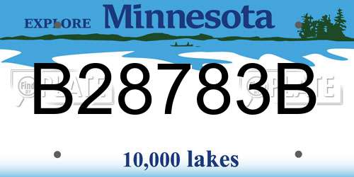 B28783B Minnesota License Plate