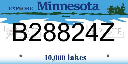 B28824Z Minnesota License Plate