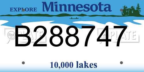 B288747 Minnesota License Plate