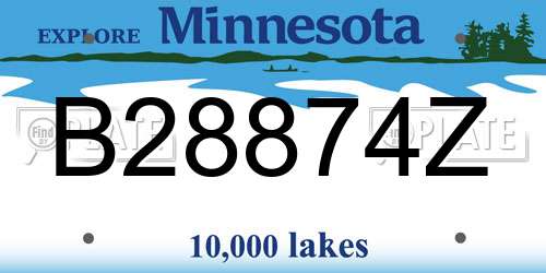 B28874Z Minnesota License Plate