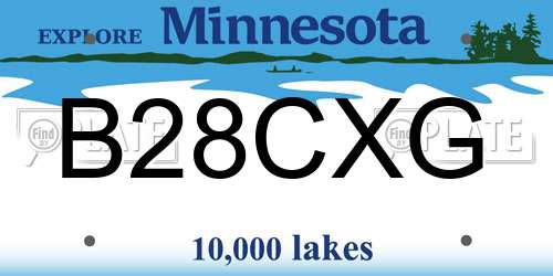 B28CXG Minnesota License Plate