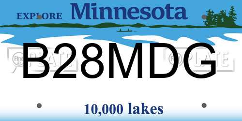 B28MDG Minnesota License Plate