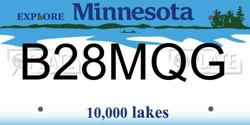 B28MQG Minnesota License Plate