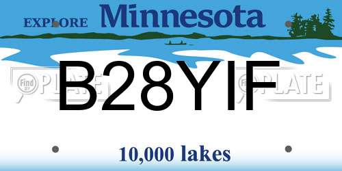 B28YIF Minnesota License Plate