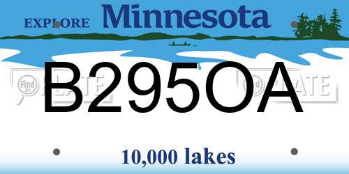 B295OA Minnesota License Plate