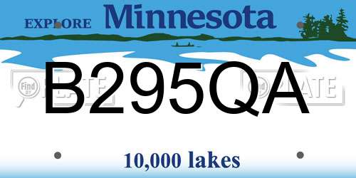 B295QA Minnesota License Plate