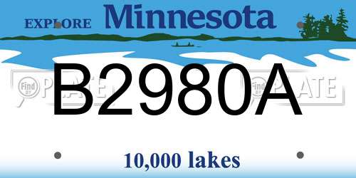 B2980A Minnesota License Plate