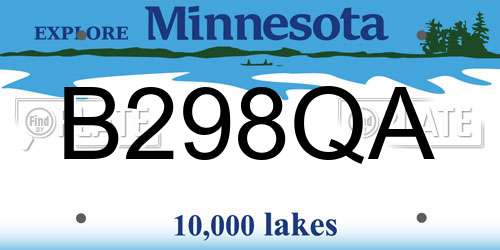 B298QA Minnesota License Plate