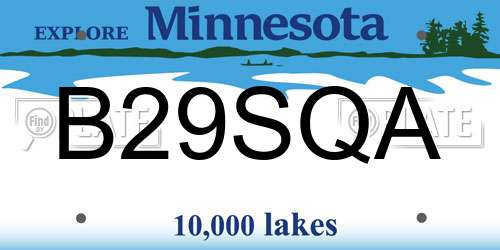 B29SQA Minnesota License Plate