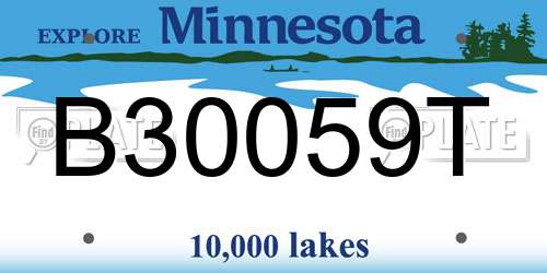 B30059T Minnesota License Plate