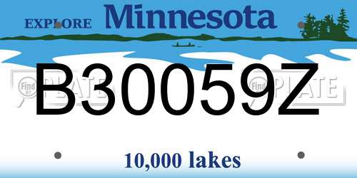 B30059Z Minnesota License Plate