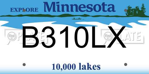 B310LX Minnesota License Plate