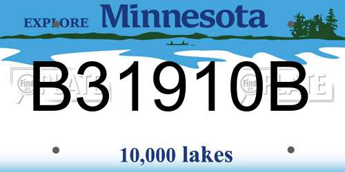 B31910B Minnesota License Plate