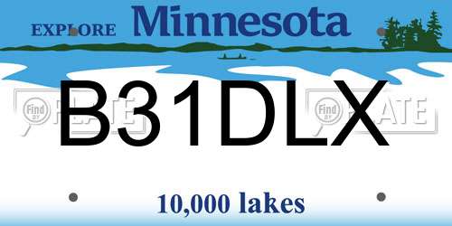 B31DLX Minnesota License Plate