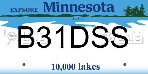 B31DSS Minnesota License Plate