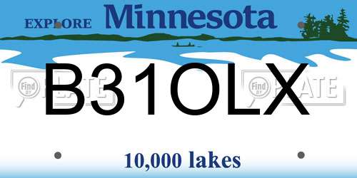 B31OLX Minnesota License Plate