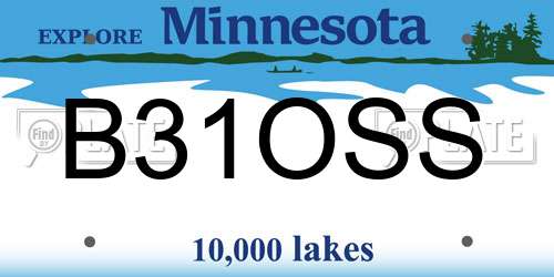 B31OSS Minnesota License Plate
