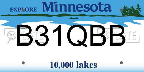 B31QBB Minnesota License Plate