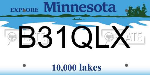 B31QLX Minnesota License Plate