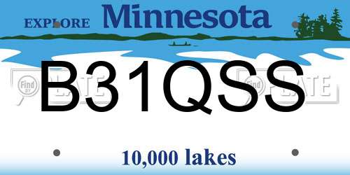B31QSS Minnesota License Plate